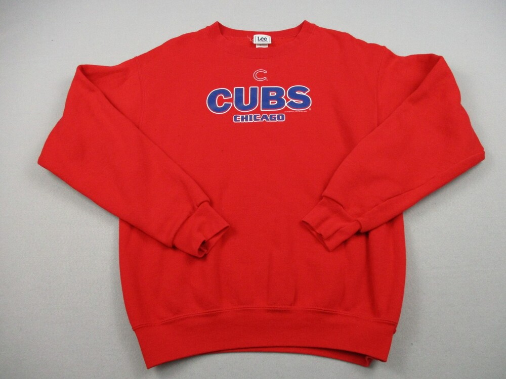 Vintage Chicago Cubs Sweater Boys Extra Large Red Logo MLB Lee Sport 2004 *